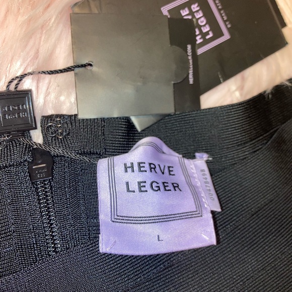 NWT  ICONIC Herve leger dress  y2k black bandage body con - Picture 5 of 7